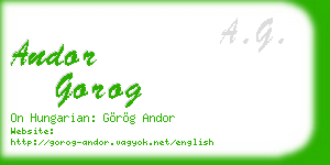 andor gorog business card